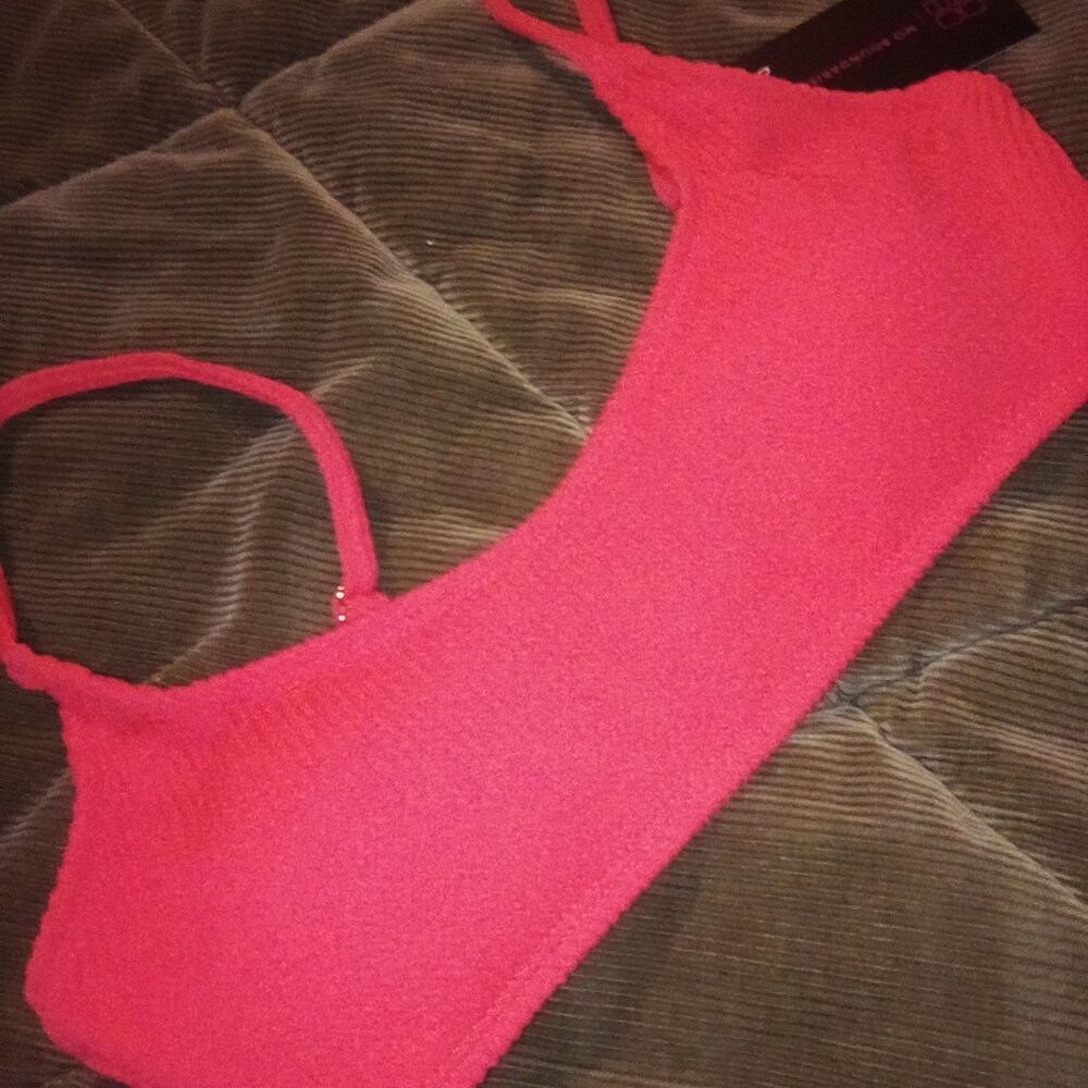 Bright pink bikini 👙 top M 7 -9